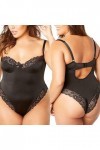 Femmes Sexy Plus Taille Dentelle Sous-vêtements Body Costumes Pyjamas Body Body Rouge Sexy, Noir , XXL