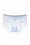 Mesdames Nouvelle Sexy Dentelle Mi-Taille Culotte Maille Coton Entrejambe Culotte Lingerie Body Sexy Light Blue, XL 