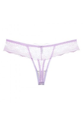 UOWEG String Sexy en Dentelle Transparente Creuse Taille Basse sans Couture pour Femme M-XL Lingerie Poupée Gonflable Purple