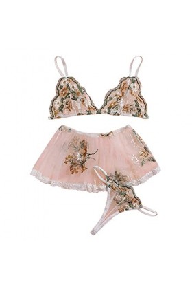 Lingerie Femme Sexy Ensemble Homme Sexy Hot y25k Soutien-Broderie Skirt Femmes Pyjamas sous-vêtements Dentelle Thong Tenue Se