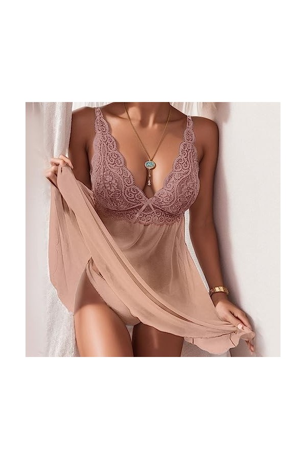 Lingerie Femme Sexy Ensemble Homme Sexy Hot y20k Pyjama sous-vêtements suspendants Dentelle Transparente Sexy Femmes Robe Lin