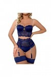 Lingerie Sexy pour Femme Femmes Lingerie Sexy Dentelle Crochet Découpe Soutien-Gorge Et Culotte Taille Haute Ensemble Push Up