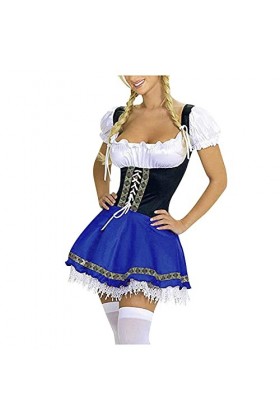 TDEOK Robe sexy pour femme, bleu, M