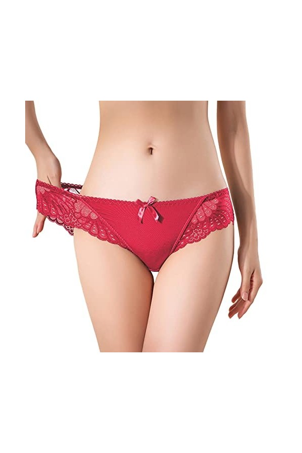 Femme Culotte Dentelle Sexy String pour Femme Paquet Slip Femme Culotte Classique Slip Élégant Culotte en Dentelle Chic Hot É
