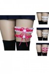 Lidahaotin 2pcs de mariée en Dentelle jarretières Set Femmes Filles élastique Floral Bow Ceintures Leg Jarretière Anneau Leg 