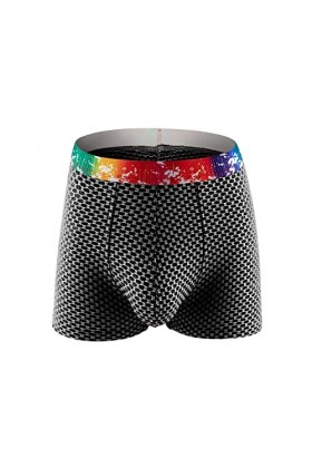 Hommes Arc-en- Ceinture Plaid Boxer Pantalon Europe et Les états- Grande Pochette Pochette imprimé sous-vêtements Troncs Boxe
