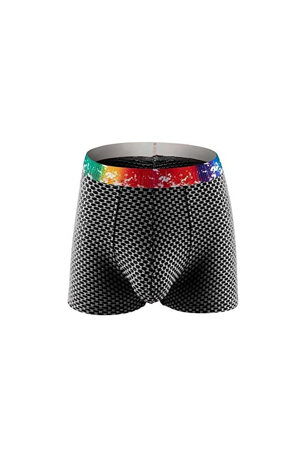 Hommes Arc-en- Ceinture Plaid Boxer Pantalon Europe et Les états- Grande Pochette Pochette imprimé sous-vêtements Troncs Boxe