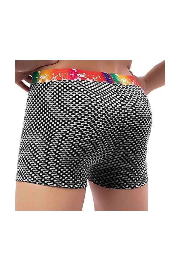 Hommes Arc-en- Ceinture Plaid Boxer Pantalon Europe et Les états- Grande Pochette Pochette imprimé sous-vêtements Troncs Boxe