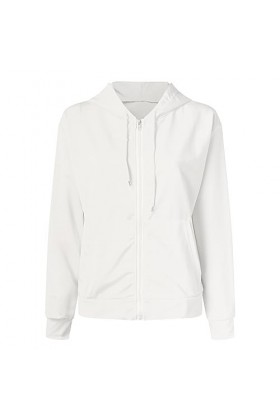 Y2k Pull à capuche pour femme avec fermeture éclair, Blanc., M