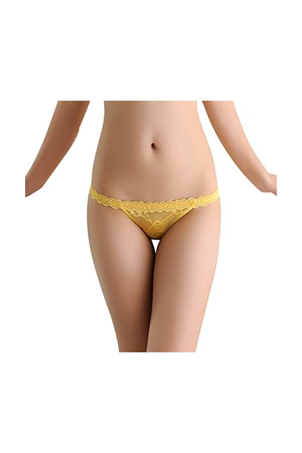 String Femme Sexy Chic Dentelle Hot Ouvert Shorties et Strings Ultra Minces Culotte Sculptante Femmes Dentelle String Culotte