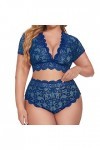Ensemble de Lingerie Grande Taille pour Femme Sexy Halter Choker Soutien-Gorge à Bretelles et Culotte 2 pièces Ensemble de so