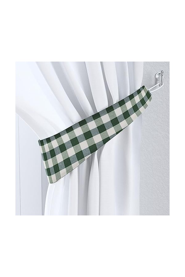 Dekoria Jarretière Victoria vert blanc plaid 1,5x1,5cm Possibilité de coudre à la taille.