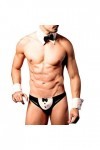 liaddkv Ensemble de sous-vêtements serveur noeud costume sexy string cravate cosplay homme lingerie mankini sous-vêtements fe