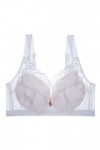Soutien-gorge sexy en dentelle de couleur pure, sans anneau en acier, sous-vêtement fin, Blanc., XXL