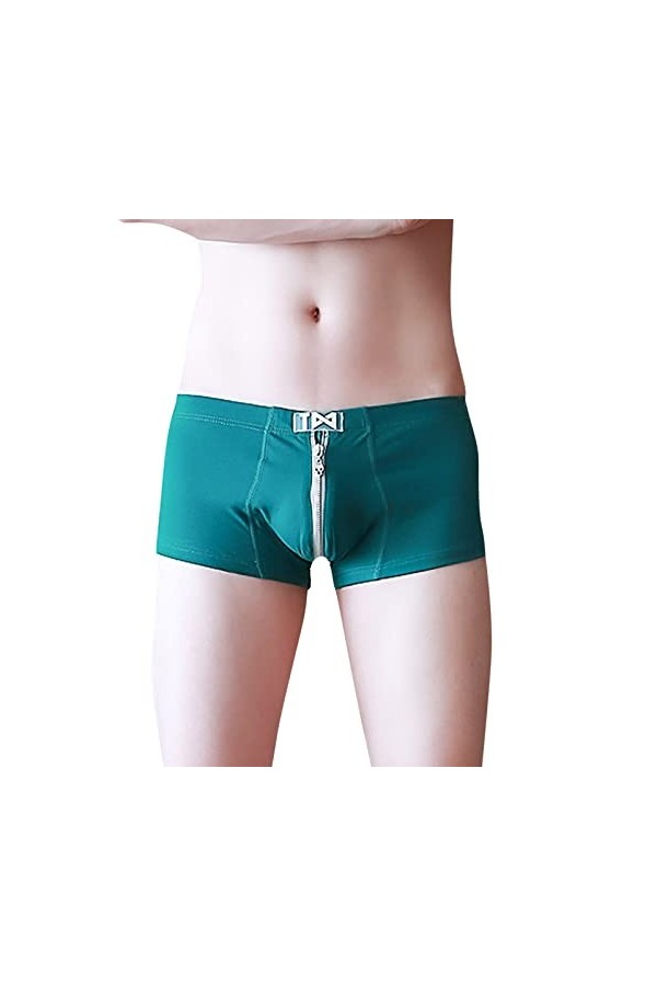 FGUUTYM Sous-vêtement de luxe pour homme - Sexy - Low Rise - Thread Ice Thread - Fashion Ride Up, vert, XL