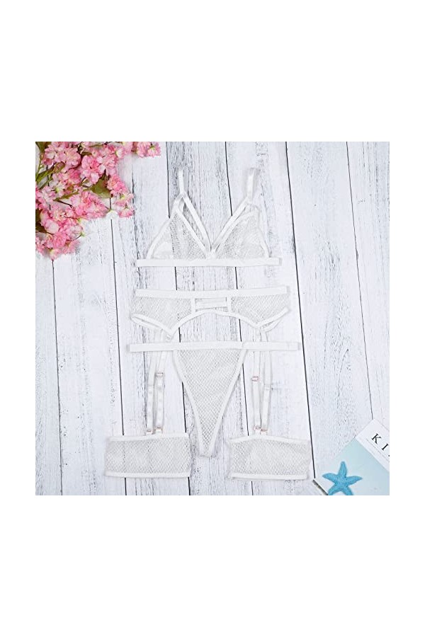 Lingerie Sexy Ensemble Femme Sexy Ensemble Soutien Gorge et String Erotique sous-Vetements Dentelle Vêtements De Nuit 2 Pièce