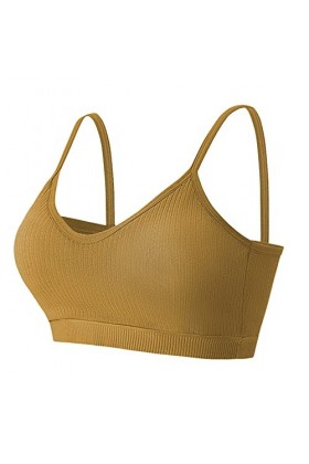 Sport Strap Beauty Femmes Soutien-Gorge Sexy sous-vêtements Dos Breast Menstruelle Abondant Lavable Lot Yellow, S 