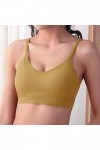 Sport Strap Beauty Femmes Soutien-Gorge Sexy sous-vêtements Dos Breast Menstruelle Abondant Lavable Lot Yellow, S 