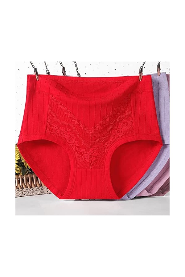 Slips Femme Taille Haute String en Pur Coton et Soie Culottes Elasticité Pantalons Triangle Stretch Soiree de Absorbante Mens