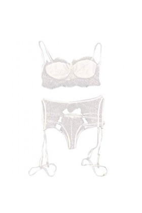 Lot de 3 culottes en dentelle pour femme - Corsage noir, Blanc., L