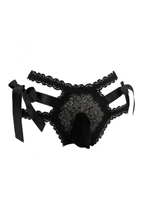 Générique String Homme Sexy Hot Dentelle Slips Boxer Sexy Dentelle sous-vêtements Hommes Taille Ultra Mince Transparent à Lac