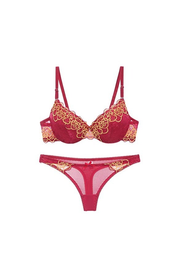 Vêtements De Nuit Femme Erotique sous-Vetements 2 Pièce Ensemble Soutien Gorge et String Sexy Lingerie Sexy Ensemble Dentelle