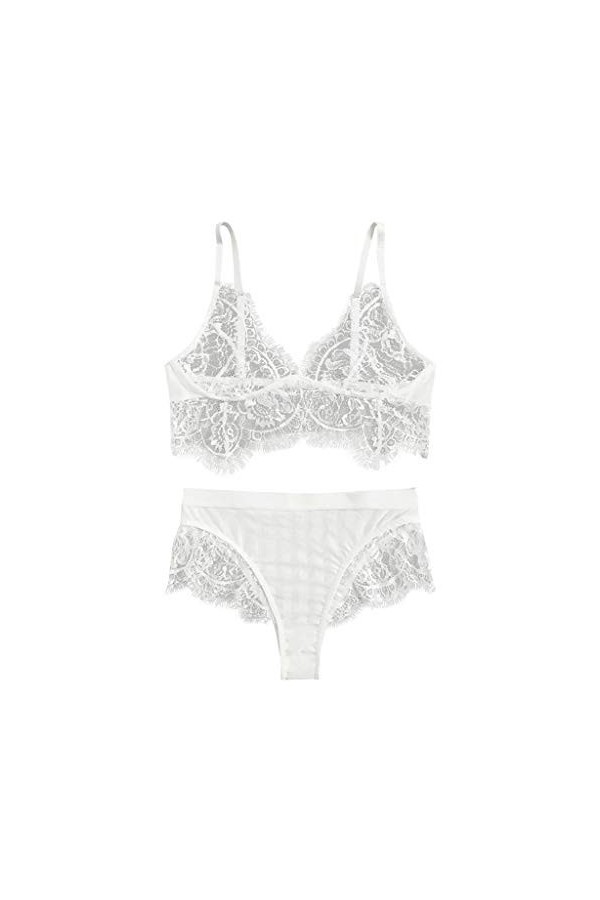 Lingerie Sexy Ensemble Femme 2 Pièce sous-Vetements Dentelle Ensemble Soutien Gorge et String Sexy Vêtements De Nuit Erotique