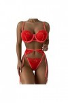 Lingerie Sexy Hot Chaude Femme Dentelle Cuisse Jarretière Ensemble de Soutien-Gorge et de Culottes Sexy à Bretelles Stretch F