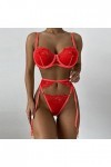 Lingerie Sexy Hot Chaude Femme Dentelle Cuisse Jarretière Ensemble de Soutien-Gorge et de Culottes Sexy à Bretelles Stretch F