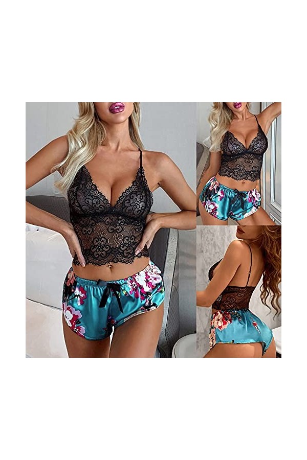 Femme Dentelle Soutien-Gorge Et Culotte Dentelle Knickers Tentation Set Lingerie Sexy en Dentelle String Sensuelle Chic Dente