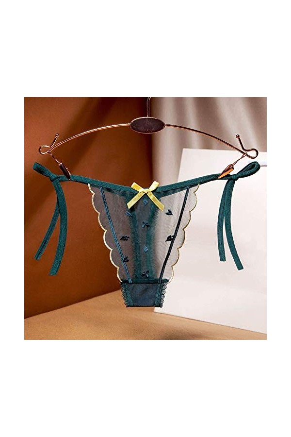 UOWEG Sexy Femmes sous-vêtements Culottes Thong Thong Dames en Dentelle Lingerie Antigel Green, One Size 
