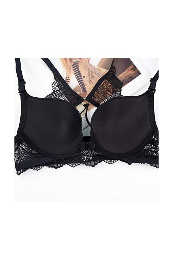 Lingerie Femme Sexy Ensemble Homme Sexy Hot y*2*k Anneau en Acier pour Femme Français Soutien-Gorge fermé Avant T Back Plus S