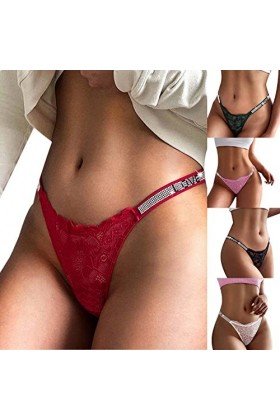 Tanga-Strings Tangas Feminins Erothique Slips Léger en Dentelle Culottes Taille Basse sans Couture sous Vetement Coton Thong