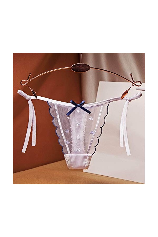 UOWEG Sexy Femmes sous-vêtements Culottes Thong Thong Dames en Dentelle Lingerie Antigel White, One Size 