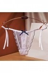 UOWEG Sexy Femmes sous-vêtements Culottes Thong Thong Dames en Dentelle Lingerie Antigel White, One Size 
