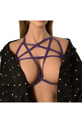 UOWEG Lingerie discothèque Costume de la Reine évider Cinq Branches étoile Sangle réglage Harnais Soutien-Gorge S0026 Lingeri