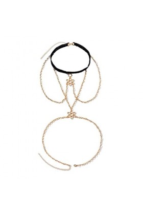 Chaîne de jambe punk porte-jarretelles multi-couches creuse cercle chaîne de cuisse élastique bijoux boîte de nuit fête pour 