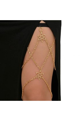 Chaîne de jambe punk porte-jarretelles multi-couches creuse cercle chaîne de cuisse élastique bijoux boîte de nuit fête pour 