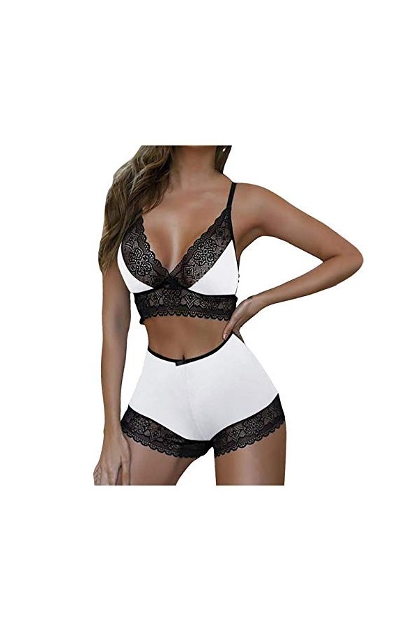 Femme Sexy Lingerie Erothique Sexy - Brassière Sexy Push Up Nuisettes Transparentes Coquine Hot Ouverte String Ficelle pour F