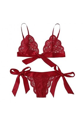Zannycn Ensemble de lingerie sexy pour femme - Lingerie sexy en dentelle - Ensemble de sous-vêtements érotiques - Soutien-gor