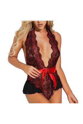 Lingerie Femme Sexy Ensemble Homme Sexy Hot y28.k Femmes col en V SexyBabydoll Lingerie Dentelle Dos lanière sous-vêtements c