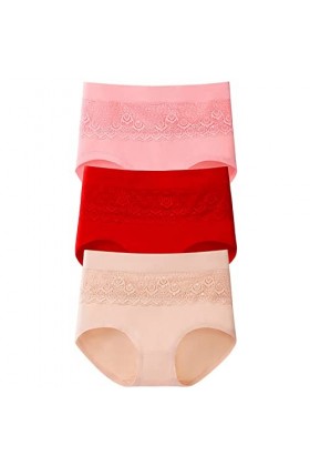 Culotte sans Entrejambe pour Femme 3 Culottes en Dentelle Sexy Respirantes et surdimensionnées en Coton pour Femmes de Couleu