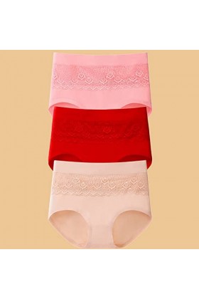 Culotte sans Entrejambe pour Femme 3 Culottes en Dentelle Sexy Respirantes et surdimensionnées en Coton pour Femmes de Couleu