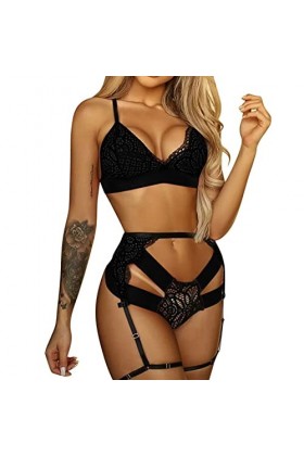 Lingerie Sexy Ensemble Femme Dentelle Vêtements De Nuit Erotique sous-Vetements Sexy Ensemble Soutien Gorge et String 2 Pièce