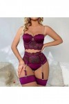 Lingerie Sexy pour Femme Femmes Lingerie Sexy Dentelle Crochet Découpe Soutien-Gorge Et Culotte Taille Haute Ensemble Push Up