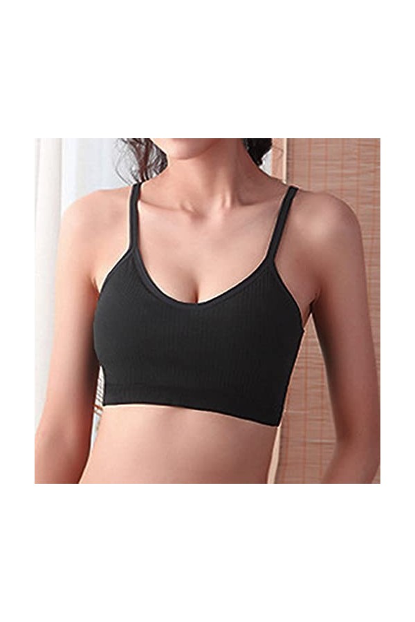 Sport Strap Beauty Femmes Soutien-Gorge Sexy sous-vêtements Dos Breast Menstruelle Abondant Lavable Lot Black, M 