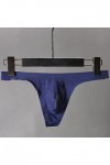 Slip en Maille tricotée Taille Basse Respirante Sexy de Couleur Unie pour Hommes Tenu Sexy Coquin Homme 0926FRbB-Blue, XL 