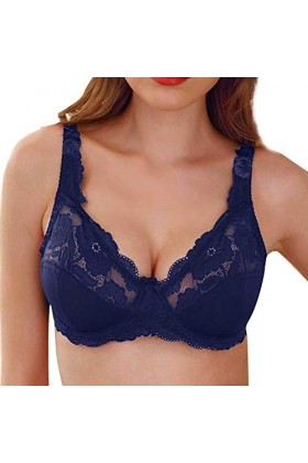 Soutien-gorge pour femme sans rembourrage - Soutien-gorge à armatures - Soutien-gorge push-up brodé - Soutien-gorge de soulag