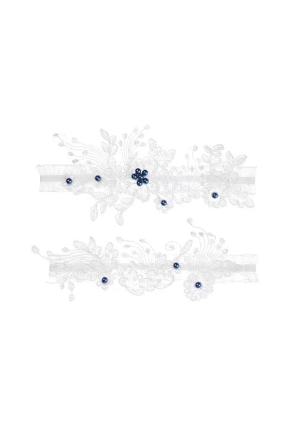 Clicitina Ensemble de jarretelles de mariage en dentelle et perles, élastique, fleur, anneau de cuisse, nœud, accessoires de 