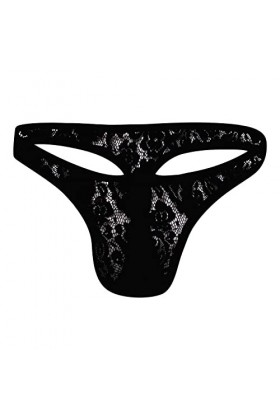 Maillot De Bain String pour Homme String en Dentelle pour Hommes Culotte de Sexe Culotte en T Transparente pour Hommes sous-v